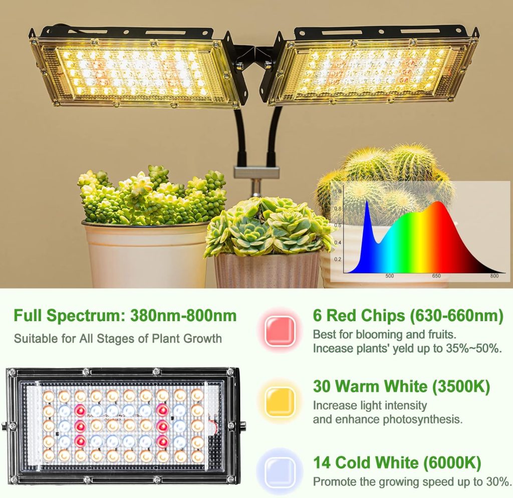 200W LED Grow Light Full-Spectrum Plant Growth Lamp 3
