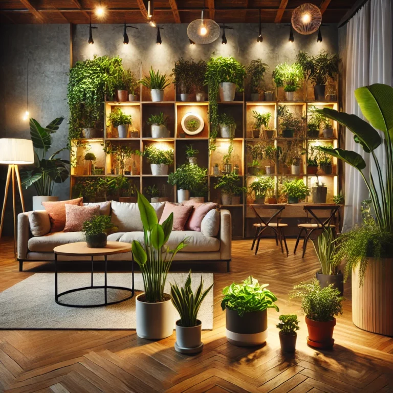 Remodel Your Living Room With House Plant Lights Ideas - 01