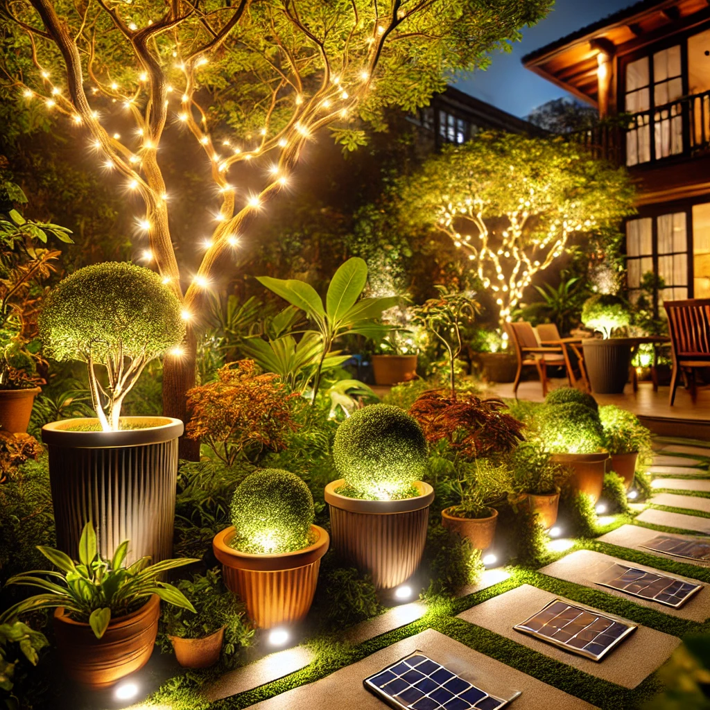 Use Hanging Lights for a Vertical Garden - 02